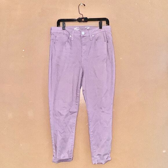 Seven 7 Jeans Mid Rise Ankle Skinny Purple Stretch Jeans Women's - Size 12 - Picture 6 of 12